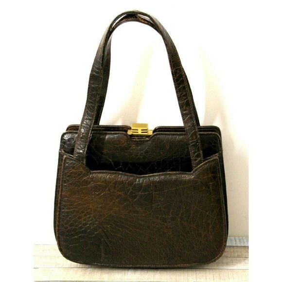 Nordstrom Best BROWN GENUINE LEATHER FRAME POCKETBOOK BAG HANDBAG SMALL PURSE - Picture 2 of 12